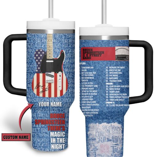 bruce springsteen music custom stanley quencher 40oz stainless steel tumbler with handle dp5g2 1