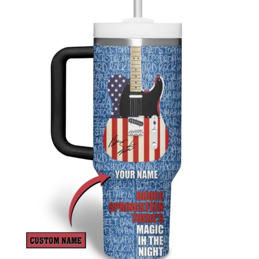 bruce springsteen music custom stanley quencher 40oz stainless steel tumbler with handle oibqw