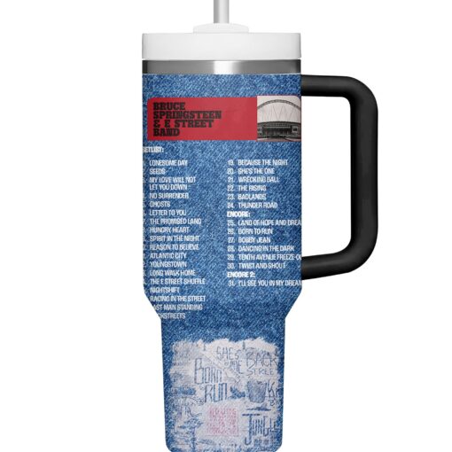 bruce springsteen music custom stanley quencher 40oz stainless steel tumbler with handle r8fzf