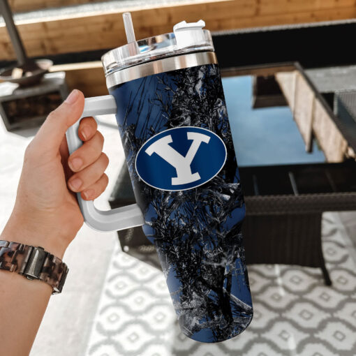 byu cougars ncaa hunting custom stanley quencher 40oz stainless steel tumbler with handle