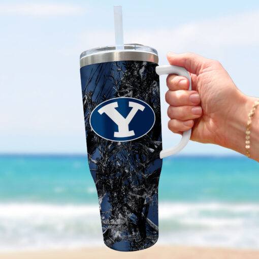 byu cougars ncaa hunting custom stanley quencher 40oz stainless steel tumbler with handle