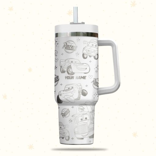 cars disney cartoon custom stanley quencher 40oz stainless steel tumbler with handle wuoq9