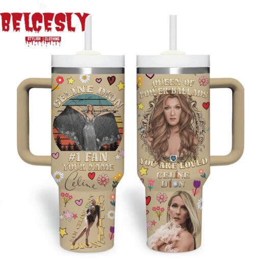 celine dion music custom stanley quencher 40oz stainless steel tumbler with handle 7nbeq 1