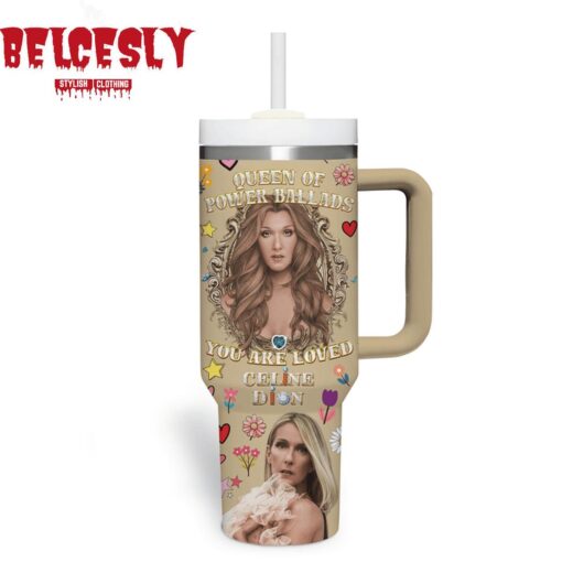 celine dion music custom stanley quencher 40oz stainless steel tumbler with handle fepsv