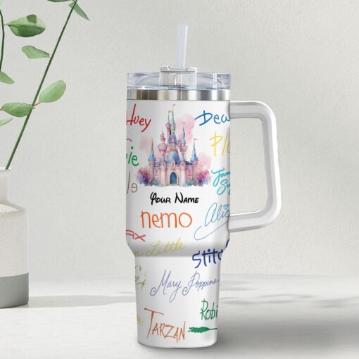 character signature disney cartoon custom stanley quencher 40oz stainless steel tumbler with handle h3fn4 1