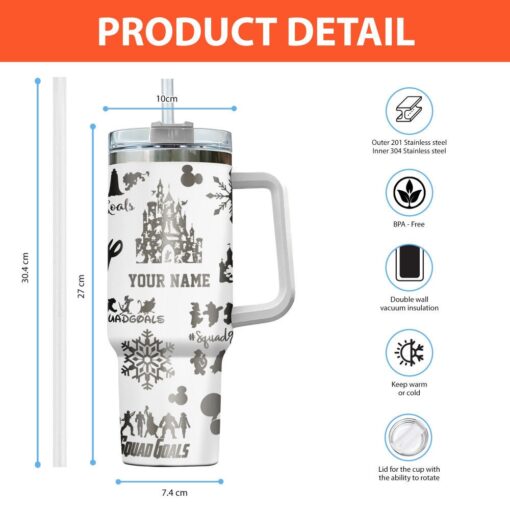 character squad disney cartoon custom stanley quencher 40oz stainless steel tumbler with handle 31iaq