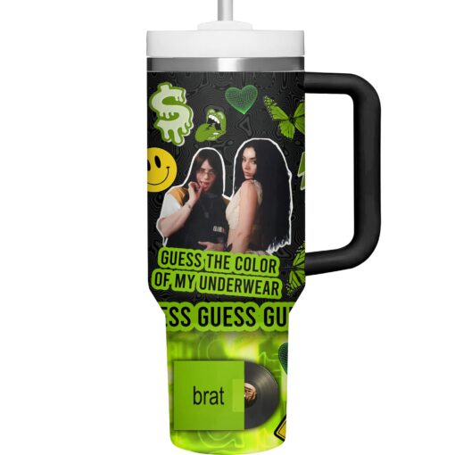 charli xcx music custom stanley quencher 40oz stainless steel tumbler with handle 0fond