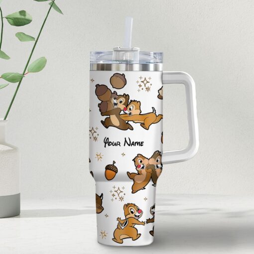 chip and dale disney cartoon custom stanley quencher 40oz stainless steel tumbler with handle bntts 1