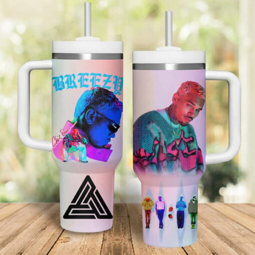 chris brown breezy music custom stanley quencher 40oz stainless steel tumbler with handle fjlff 1