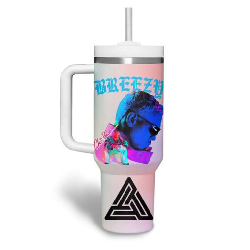 chris brown breezy music custom stanley quencher 40oz stainless steel tumbler with handle tw26n