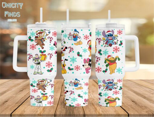 christmas cartoon characters cartoon custom stanley quencher 40oz stainless steel tumbler with handle ipnik scaled