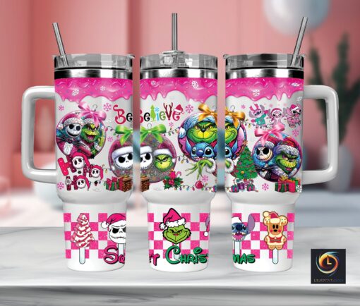 christmas characters cartoon custom stanley quencher 40oz stainless steel tumbler with handle 2v9p6