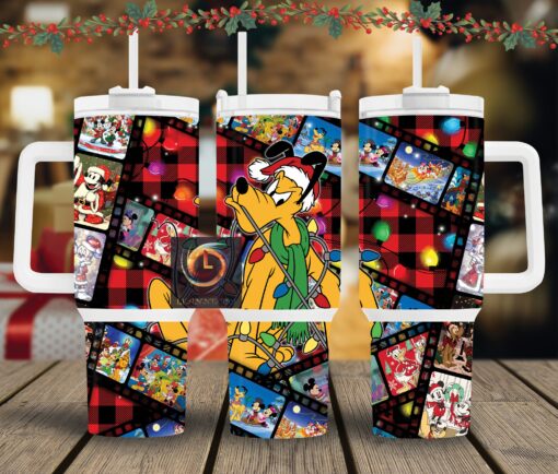 christmas pluto dog disney cartoon custom stanley quencher 40oz stainless steel tumbler with handle wbeup