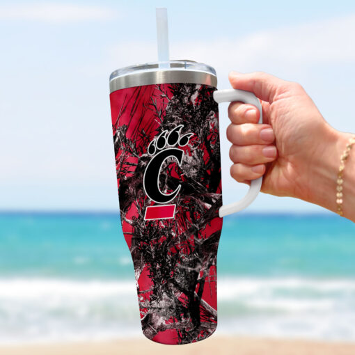 cincinnati bearcats ncaa hunting custom stanley quencher 40oz stainless steel tumbler with handle myvck