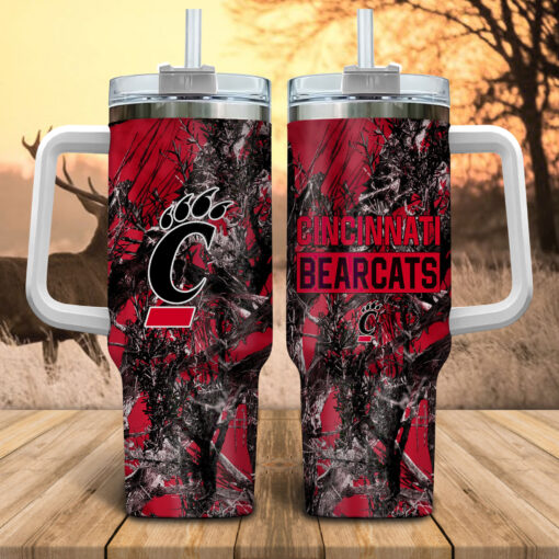 cincinnati bearcats ncaa hunting custom stanley quencher 40oz stainless steel tumbler with handle q96bn 1