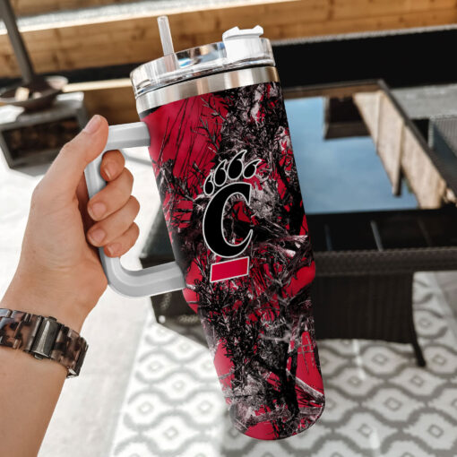 cincinnati bearcats ncaa hunting custom stanley quencher 40oz stainless steel tumbler with handle z9fef