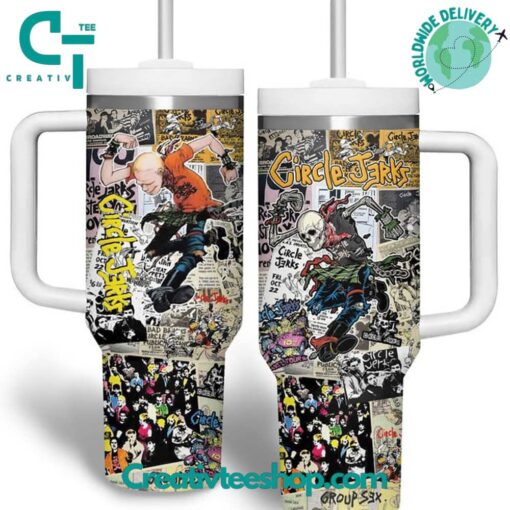 circle jerks music custom stanley quencher 40oz stainless steel tumbler with handle iy86o