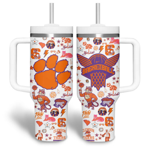 clemson tigers basketball ncaa custom stanley quencher 40oz stainless steel tumbler 0wp4v