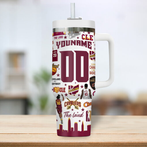 cleveland cavaliers nba custom stanley quencher 40oz stainless steel tumbler mkem0