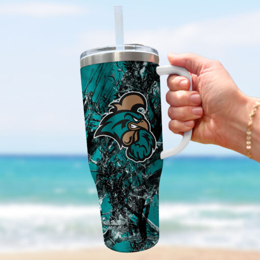 coastal carolina chanticleers ncaa hunting custom stanley quencher 40oz stainless steel tumbler with handle gmu60