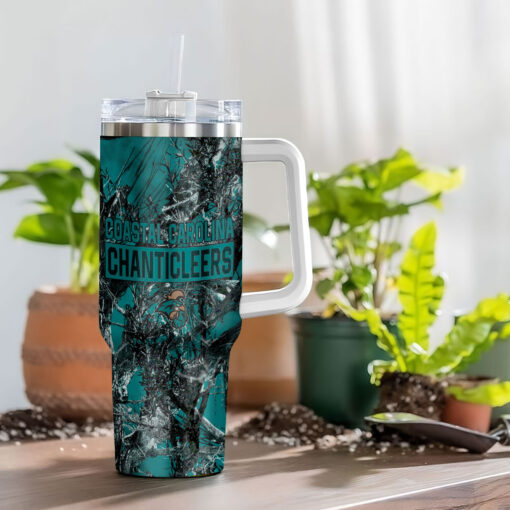 coastal carolina chanticleers ncaa hunting custom stanley quencher 40oz stainless steel tumbler with handle u2cnr