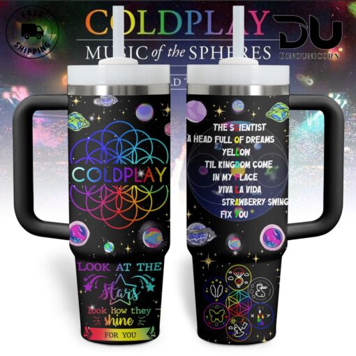 coldplay music custom stanley quencher 40oz stainless steel tumbler with handle b4mjm 1