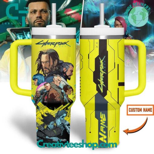 cyberpunk 2077 games custom stanley quencher 40oz stainless steel tumbler with handle lqgsp 1