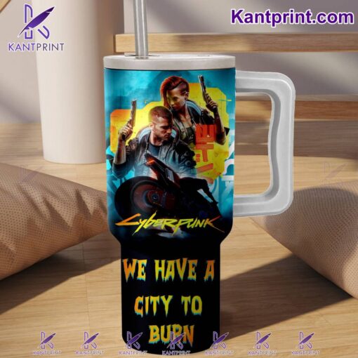 cyberpunk games custom stanley quencher 40oz stainless steel tumbler with handle v5sbm