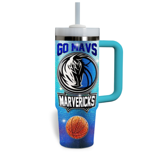 dallas marvericks nba custom stanley quencher 40oz stainless steel tumbler with handle af59m