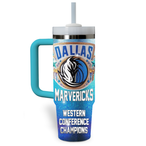 dallas marvericks nba custom stanley quencher 40oz stainless steel tumbler with handle biaj0