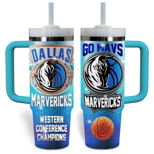 dallas marvericks nba custom stanley quencher 40oz stainless steel tumbler with handle rytow 1