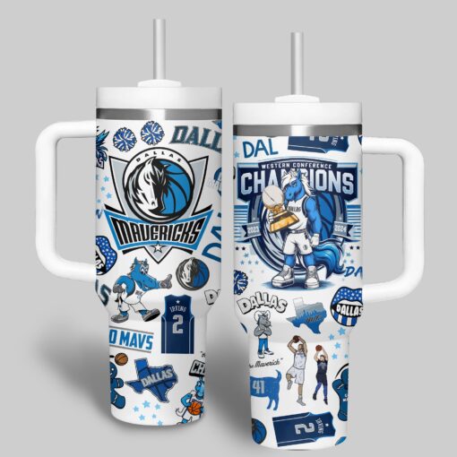 dallas mavericks nba custom stanley quencher 40oz stainless steel tumbler rfaja 1