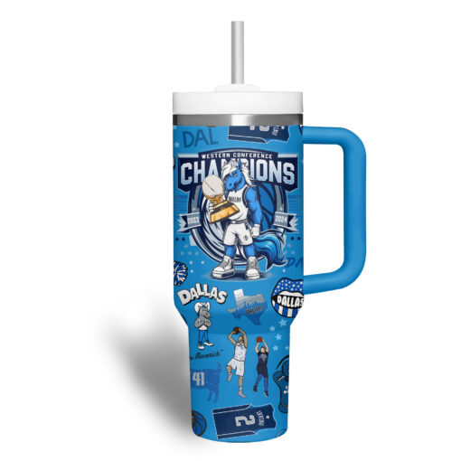 dallas mavericks nba custom stanley quencher 40oz stainless steel tumbler vtpa7