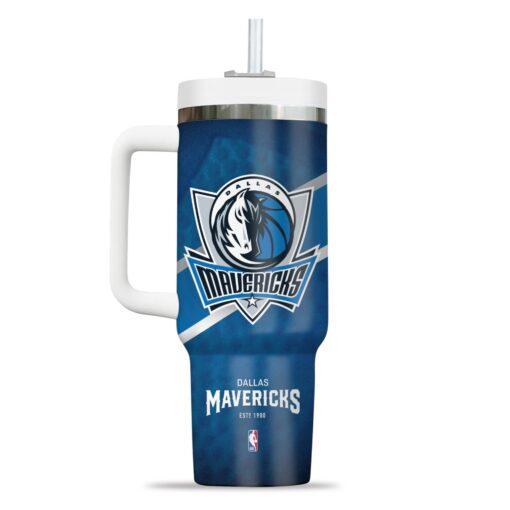 dallas mavericks nba custom stanley quencher 40oz stainless steel tumbler with handle 6bysb