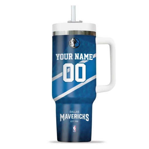 dallas mavericks nba custom stanley quencher 40oz stainless steel tumbler with handle ekpkp