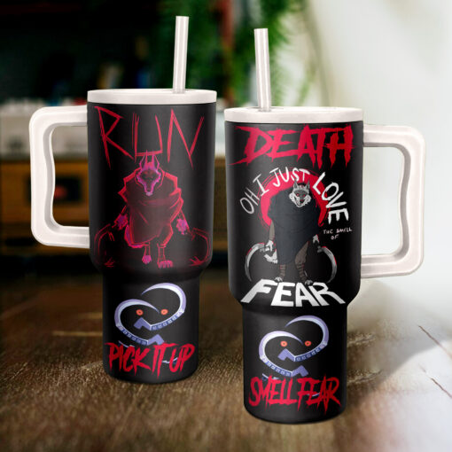 death the wolf puss in boots cartoon custom stanley quencher 40oz stainless steel tumbler with handle 410o8 1