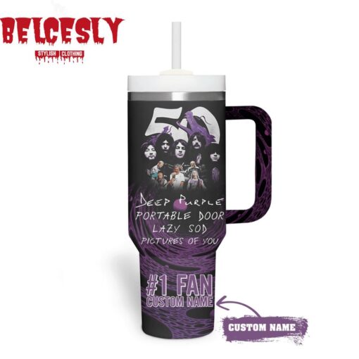 deep purple music custom stanley quencher 40oz stainless steel tumbler with handle 82snk