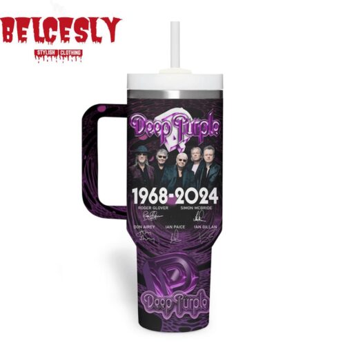 deep purple music custom stanley quencher 40oz stainless steel tumbler with handle lsykf