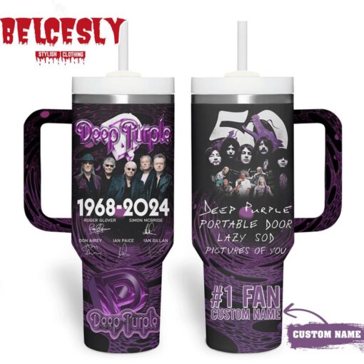 deep purple music custom stanley quencher 40oz stainless steel tumbler with handle mnphc