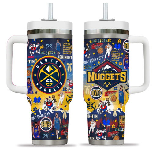 denver nuggets nba custom stanley quencher 40oz stainless steel tumbler hvdz3