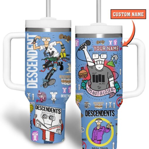 descendents music custom stanley quencher 40oz stainless steel tumbler with handle 20loj