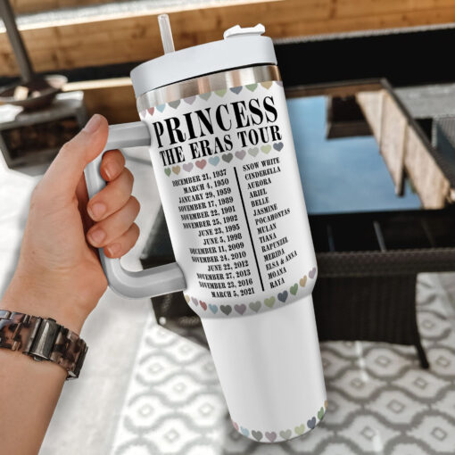 disney princesses the eras tour cartoon custom stanley quencher 40oz stainless steel tumbler with handle vwc2k