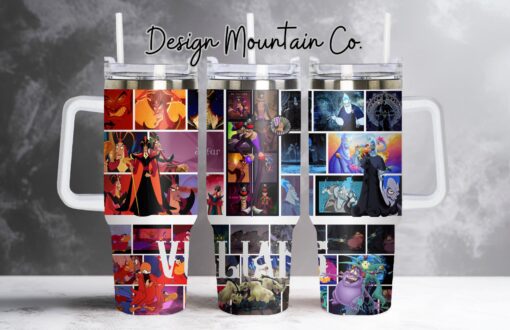 disney villains disney cartoon custom stanley quencher 40oz stainless steel tumbler with handle