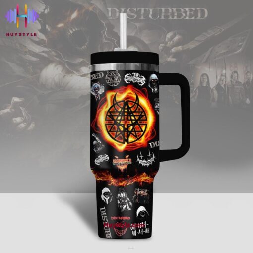 disturbed music custom stanley quencher 40oz stainless steel tumbler with handle