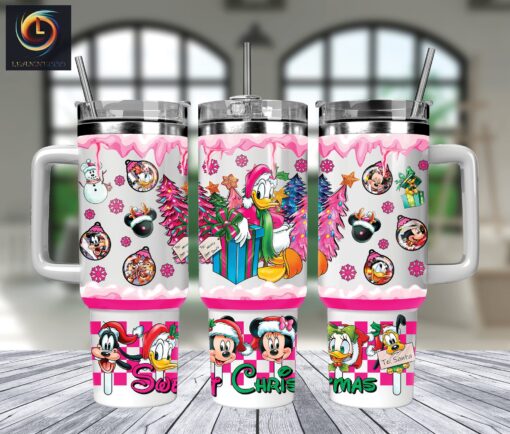 donald duck and friends disney cartoon custom stanley quencher 40oz stainless steel tumbler with handle gfgav