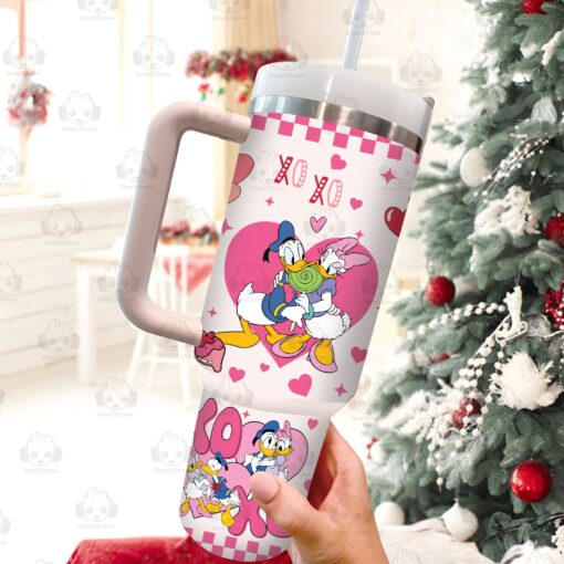 donald duck valentines gift disney cartoon custom stanley quencher 40oz stainless steel tumbler with handle tso0y