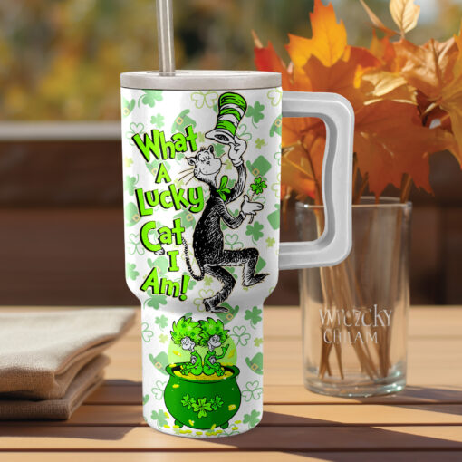 dr seuss happy st cats cartoon custom stanley quencher 40oz stainless steel robsb