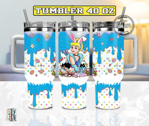 easter cinderella disney cartoon custom stanley quencher 40oz stainless steel tumbler with handle