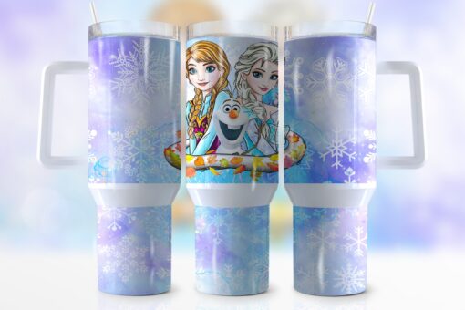 elsa anna olaf frozen disney cartoon custom stanley quencher 40oz stainless steel tumbler with handle wcvrg