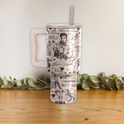 elvis presley music custom stanley quencher 40oz stainless steel tumbler with handle wwd4q